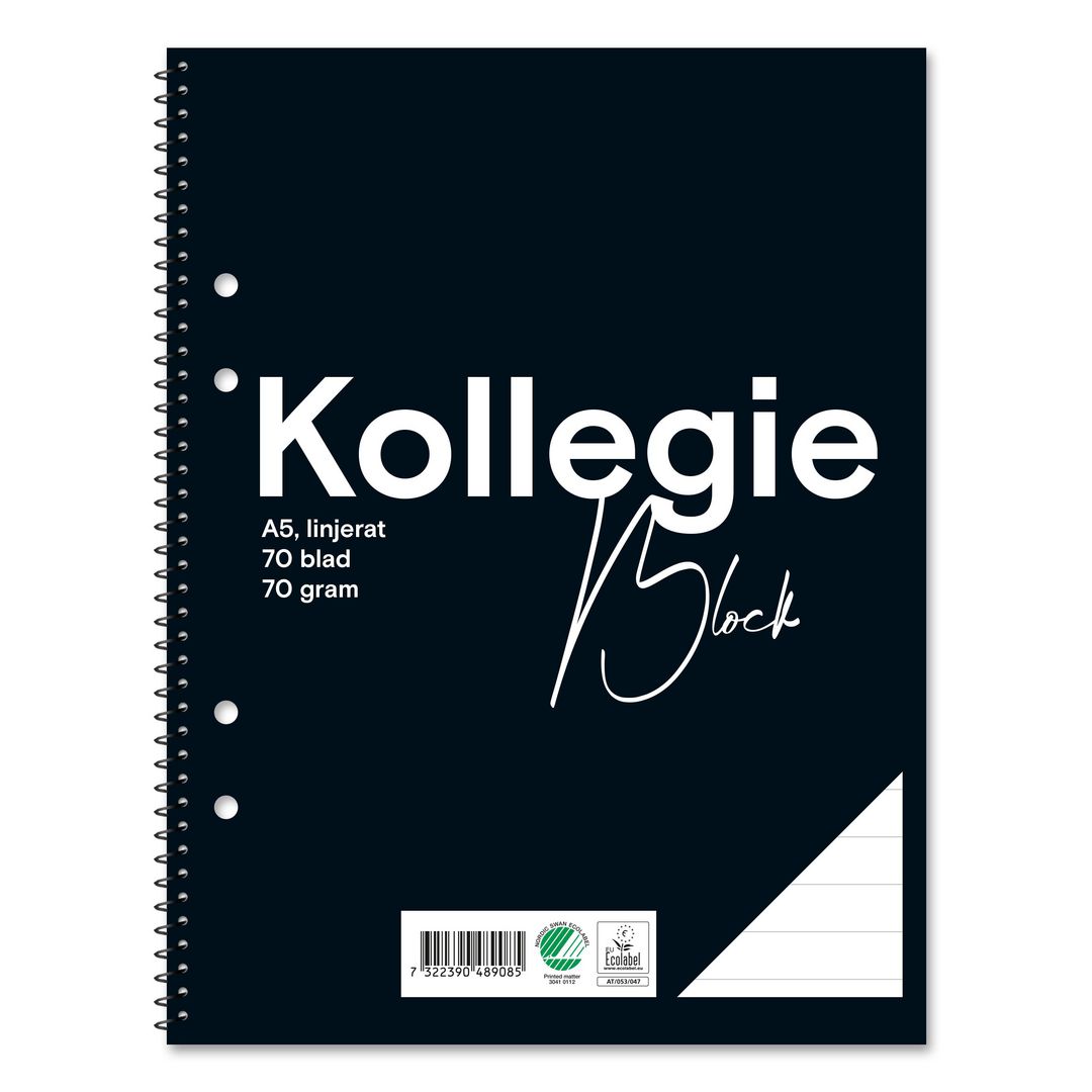 Kollegieblock A5, linjerat