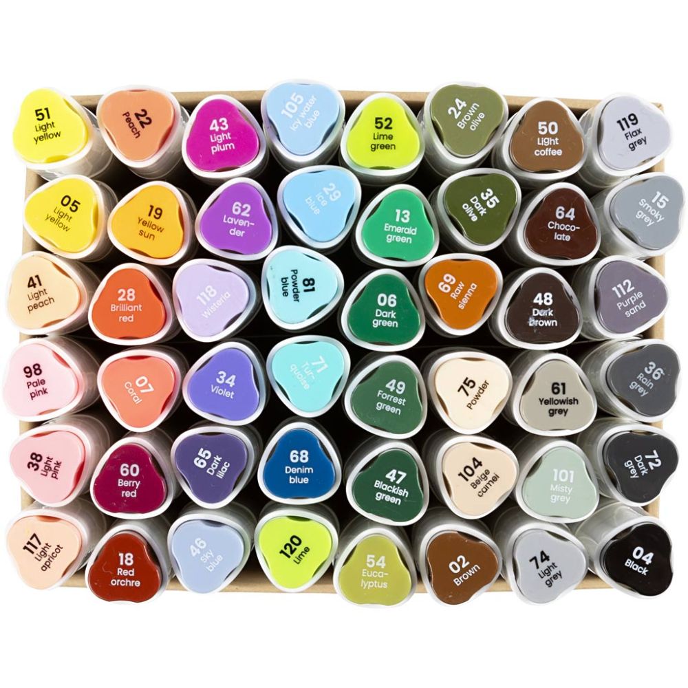 Illustration marker - standardfärger 48 pack