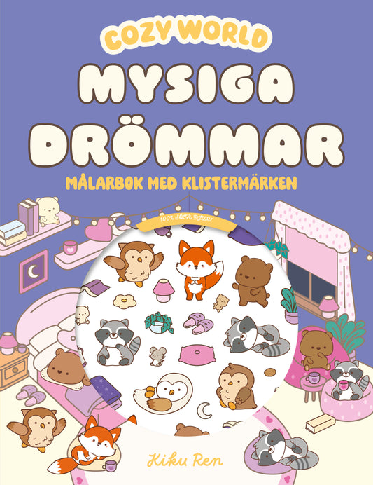 Mysiga drömmar - målarbok med klistermärken