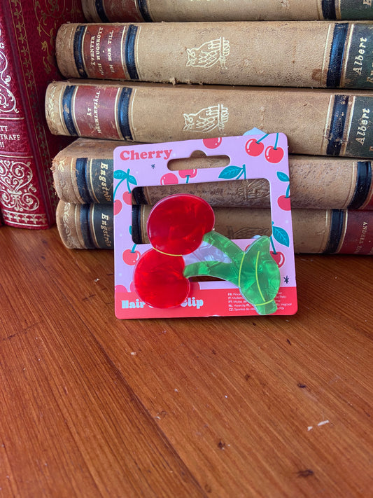 Cherry hair claw clip