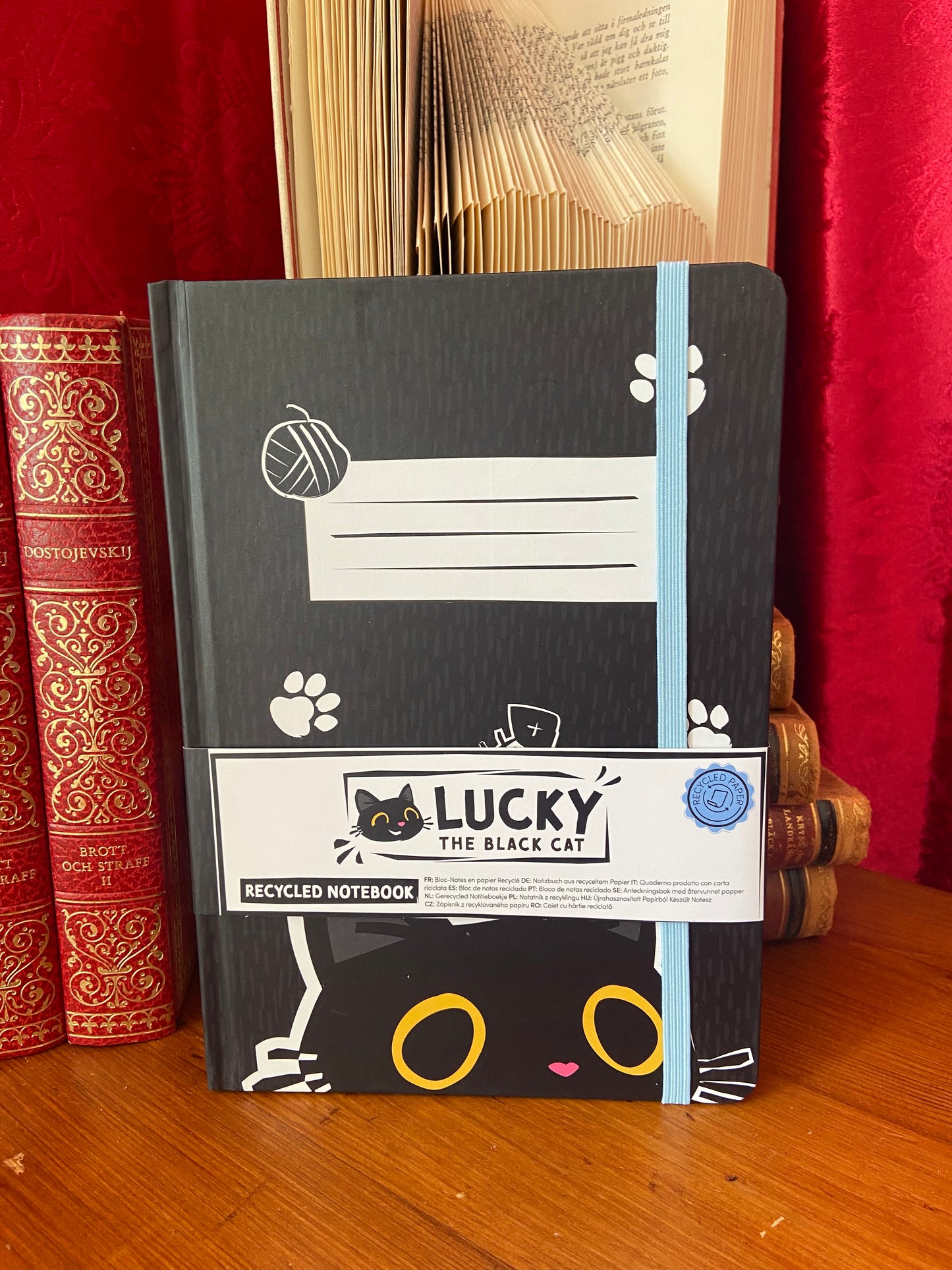 Anteckningsbok A5, Lucky the Black Cat