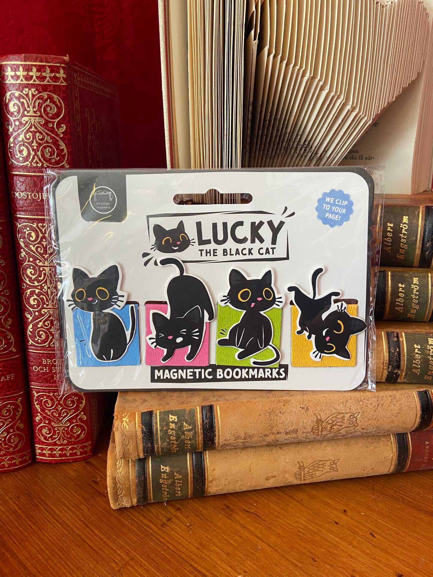 Magnetiskt bokmärke lucky black cat
