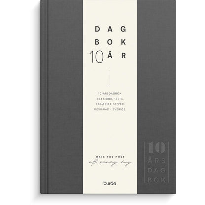 Dagbok 10 år grå