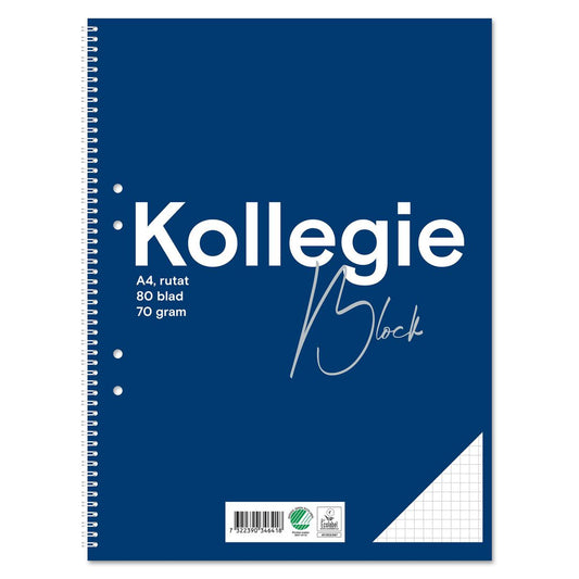 Kollegieblock A4, rutat