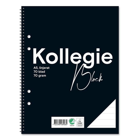 Kollegieblock A5, linjerat
