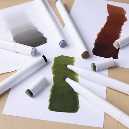 Illustration marker - naturliga färger 12 pack